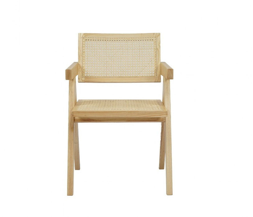 Wood Open Back Dining Arm Chair - Natural