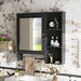 Giga wall-mounted bathroom medicine cabinet with large mirror door, adjustable shelves, and three open storage levels.