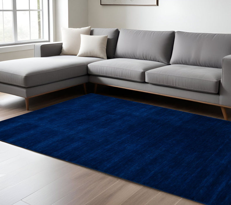 10' X 14' Wool Hand Woven Area Rug - Navy Blue