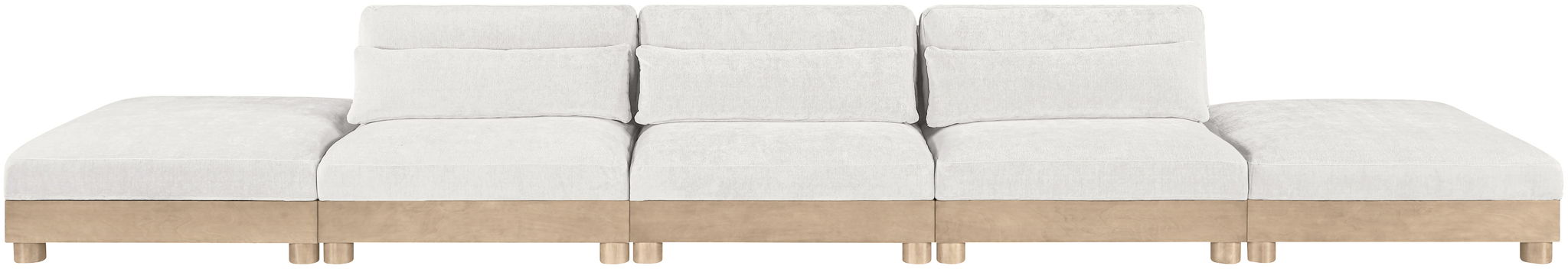 Turin - Chenille Fabric Upholstered Modular Sectional - White