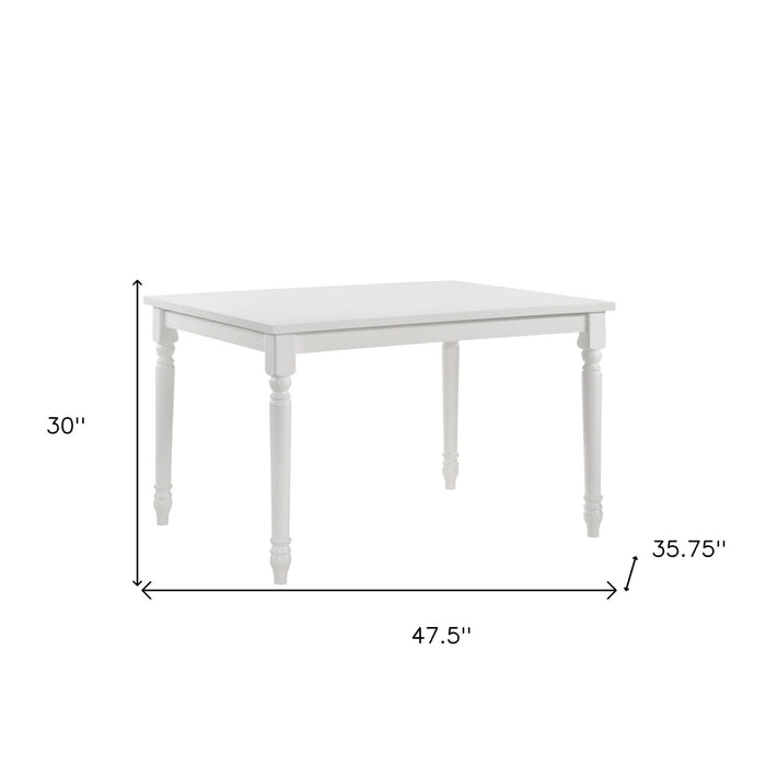 48" Solid Wood Dining Room Table - White