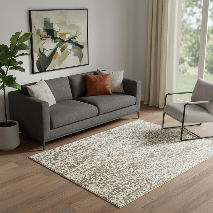 5' X 8' Abstract Hand Woven Area Rug (722125) - Blue / Ivory