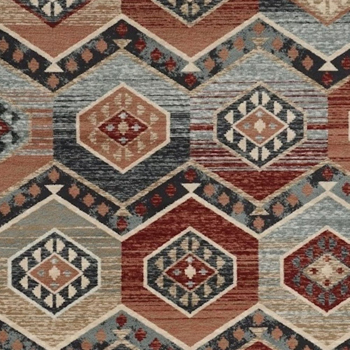 9' x 12' Machine Woven Honeycomb Lodge Indoor Area Rug - Red