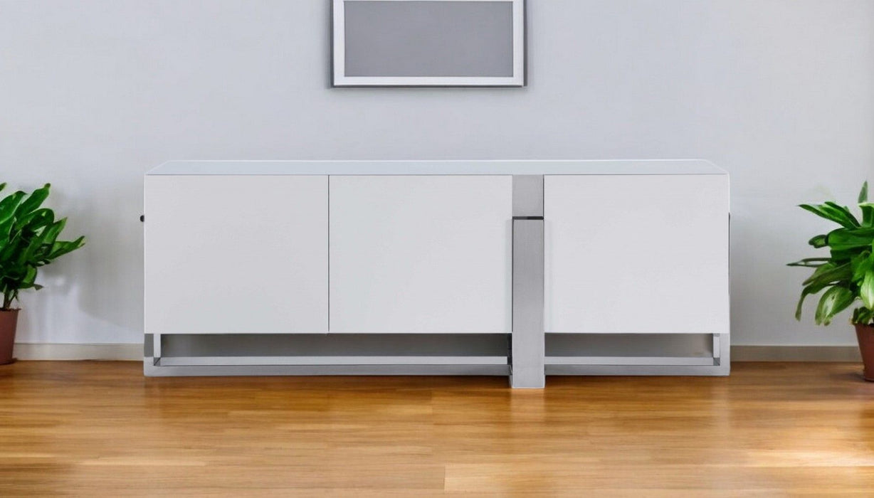 Glass Frame Console Table - White