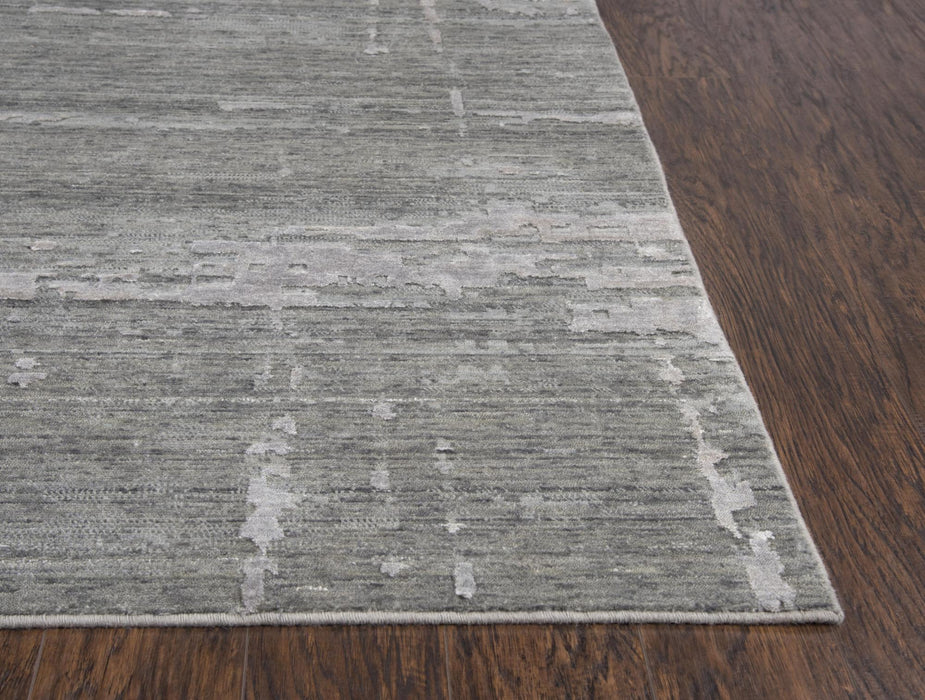 9' X 12' New Zealand Lambs Wool Abstract Hand Carved Handmade Area Rug (747053) - Gray / Light Gray