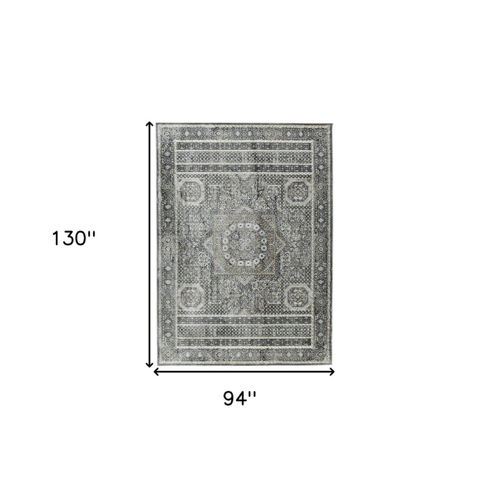 8' X 11' Medallion Area Rug - Charcoal And Gray