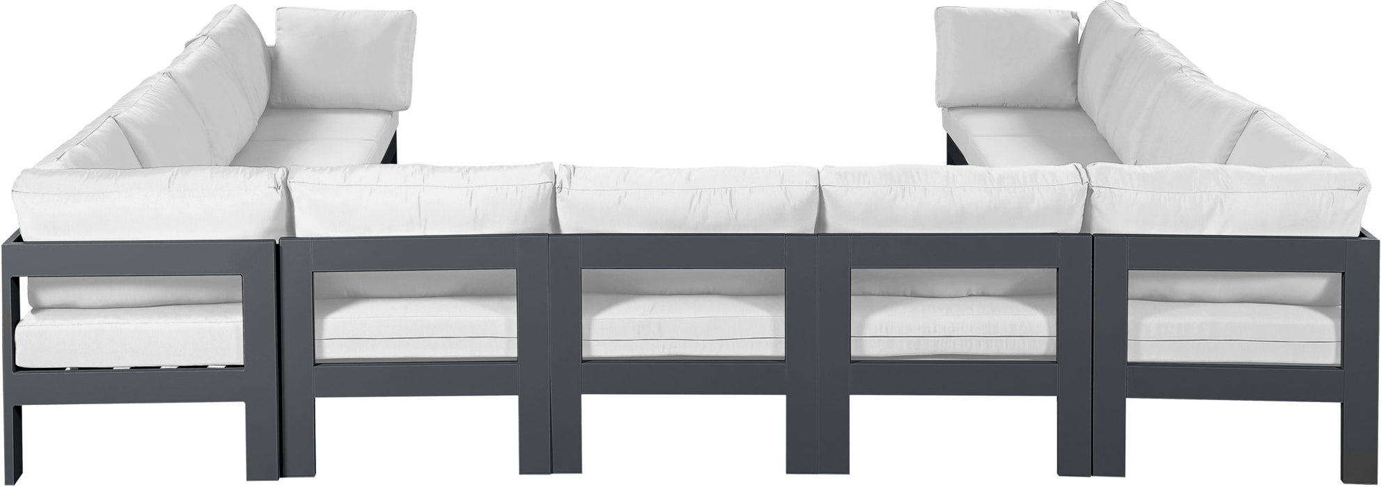 Nizuc - Outdoor Patio 11 Piece Modular Sectional With Gray Frame