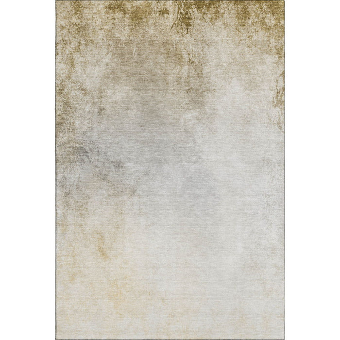 8' X 10' Abstract Washable Area Rug With UV Protection (650918) - Taupe / Ivory