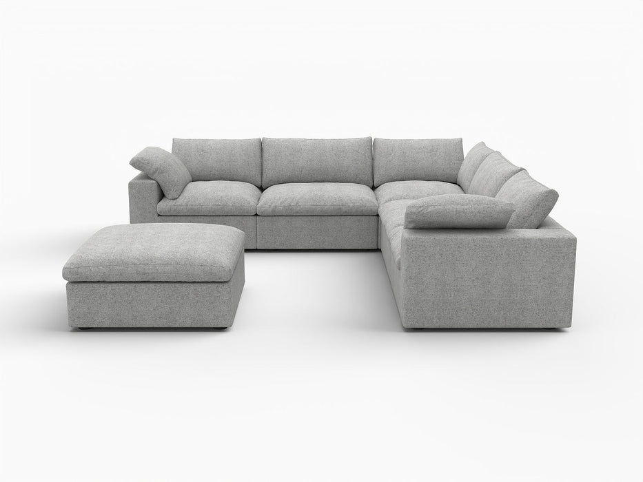 Blend Modular L Shaped Six Piece Corner Sectional - Light Gray