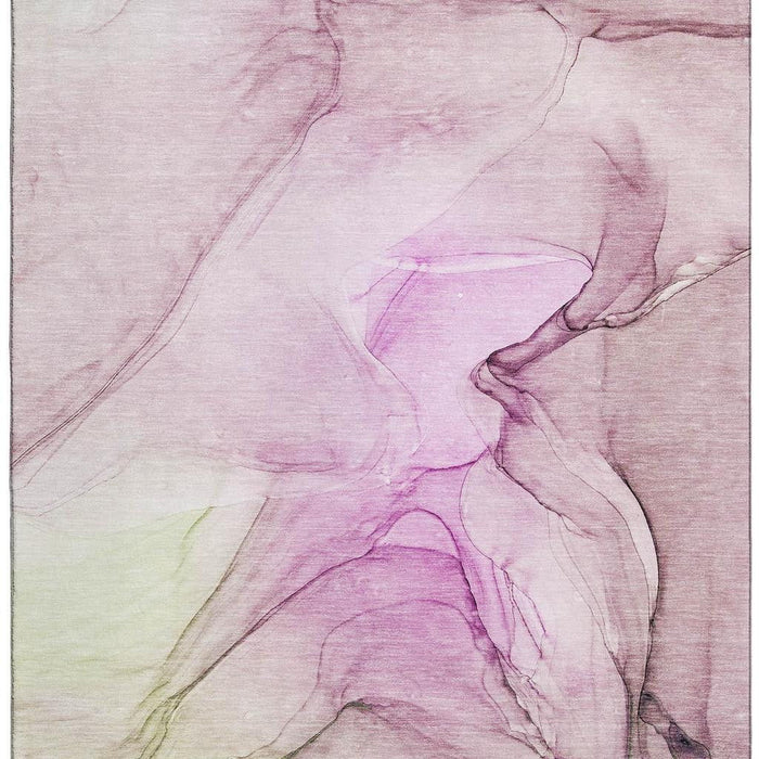 10' X 14' Abstract Washable Area Rug With UV Protection (646644) - Pink / Ivory