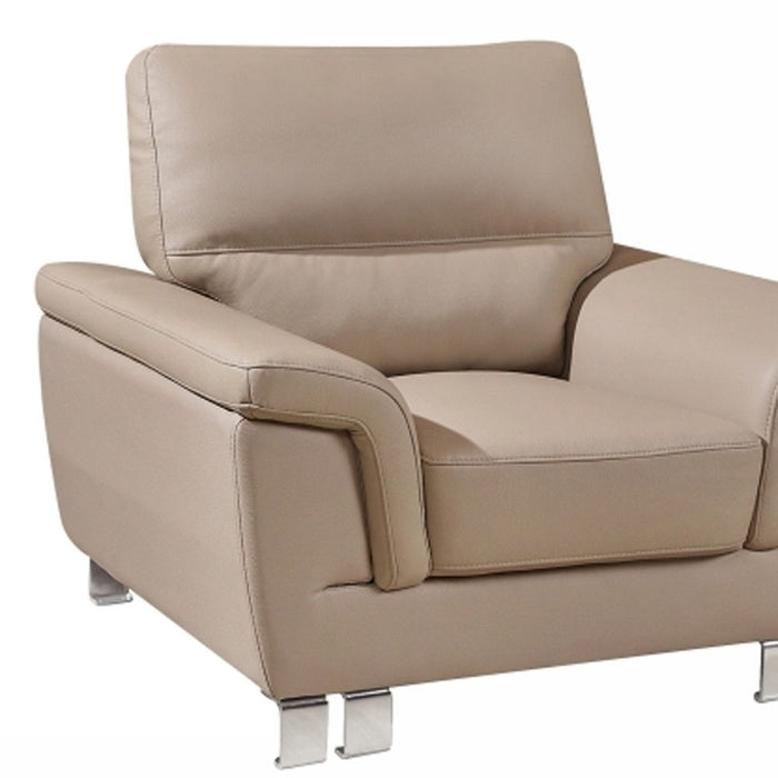 Modern Leather Chair - Beige