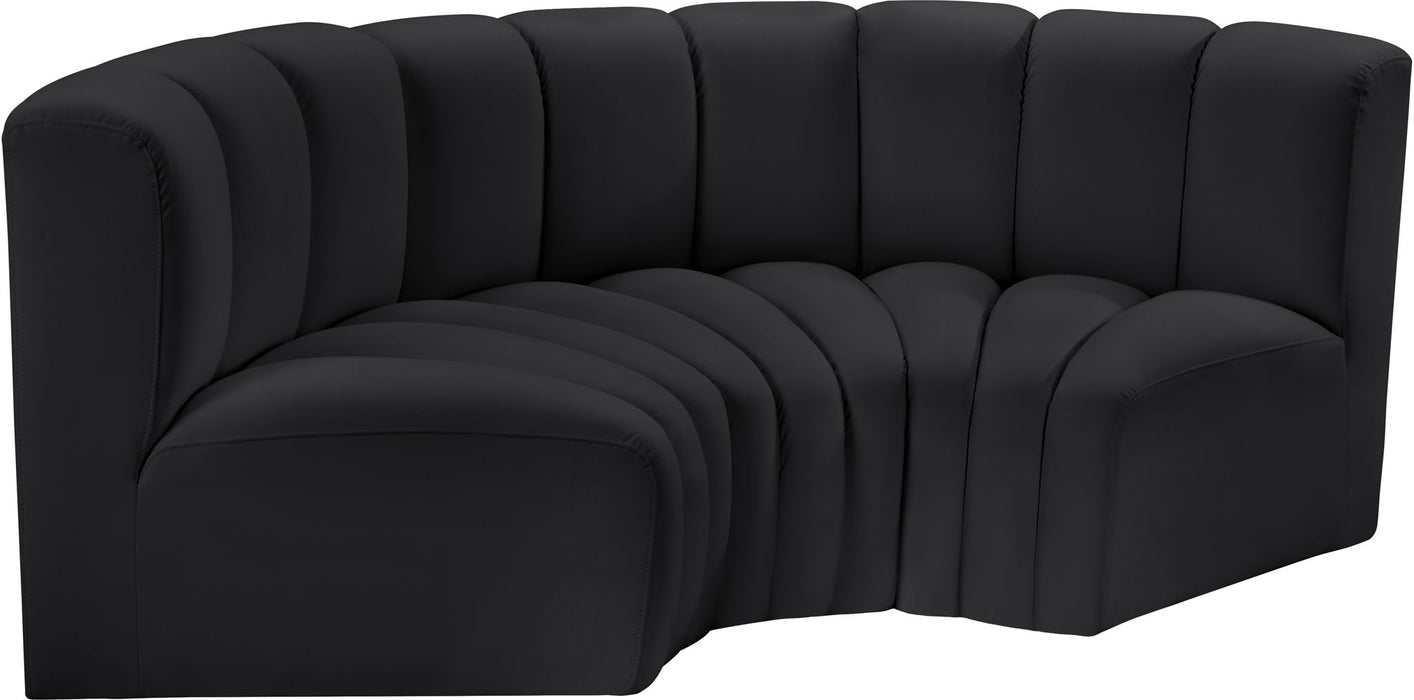 Arc - Faux Leather 3 Piece Modular U-Shaped Sofa