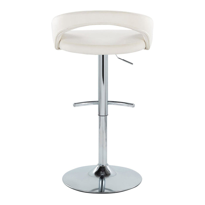 Grotto - Upholstered Adjustable Barstool - Chrome Metal Base