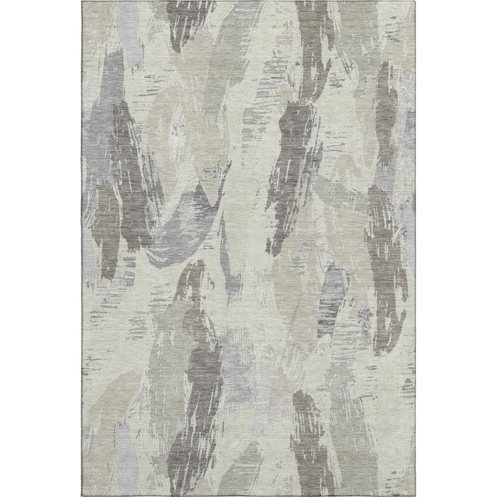 10' X 14' Abstract Washable Area Rug With UV Protection (694676) - Taupe / Ivory / Gray