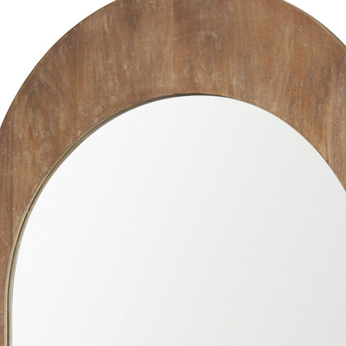 48" Solid Arch Framed Accent Mirror - Light Brown