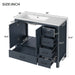 Giga bathroom vanity with ceramic sink, ample storage, two soft-close doors, and five drawers, ideal for modern bathrooms.