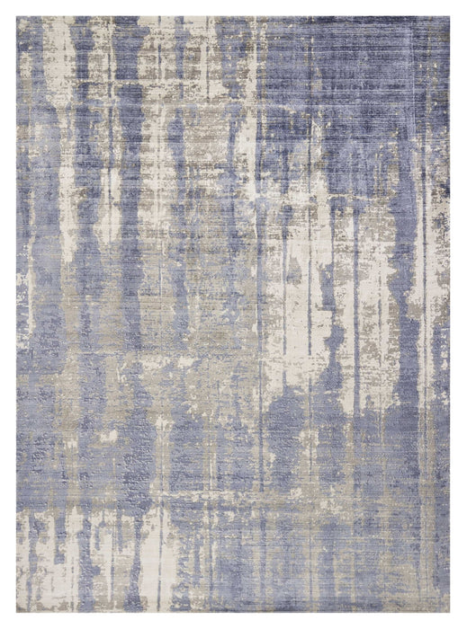 5' x 7' Hand Loomed Abstract Brushstroke Indoor Area Rug - Gray Blue