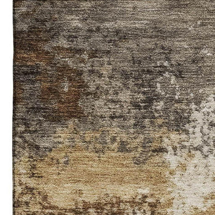 10' X 14' Abstract Washable Area Rug With UV Protection (716869) - Brown / Beige
