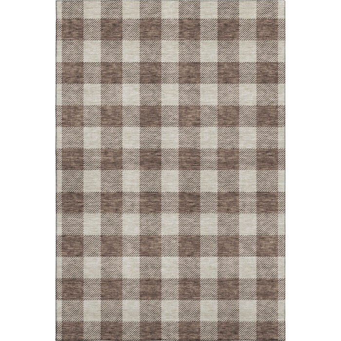 10' X 14' Plaid Washable Area Rug With UV Protection (673363) - Brown / Beige