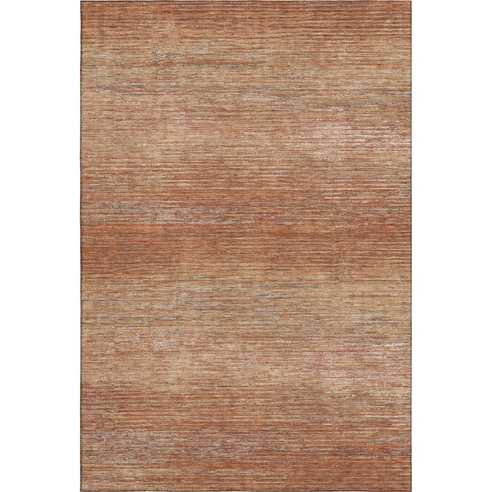 10' X 14' Striped Washable Area Rug With UV Protection (692619) - Copper / Ivory / Gray