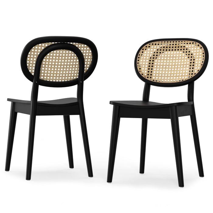 Wood Dining Parsons Chairs (Set of 2) - Black