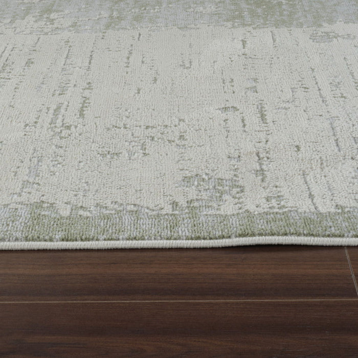 7.9' x 7.9' Abstract Distressed Area Rug - Beige And Green
