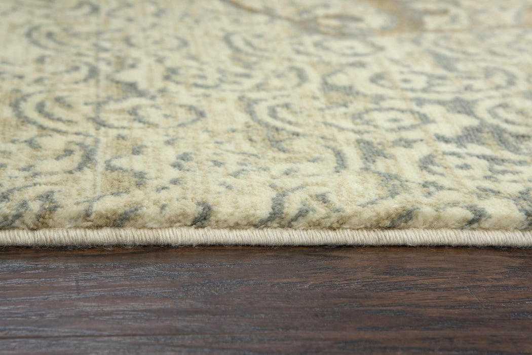 10' X 13' New Zealand Lambs Wool Medallion Hand Carved Handmade Area Rug (747576) - Beige / Natural