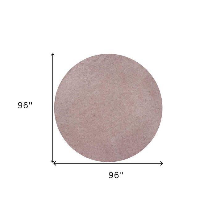 8' Round Polyester Area Rug - Rose Pink