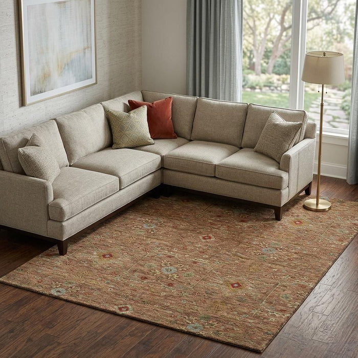 10' X 14' Oriental Washable Area Rug With UV Protection (685492) - Rust / Gold / Blue