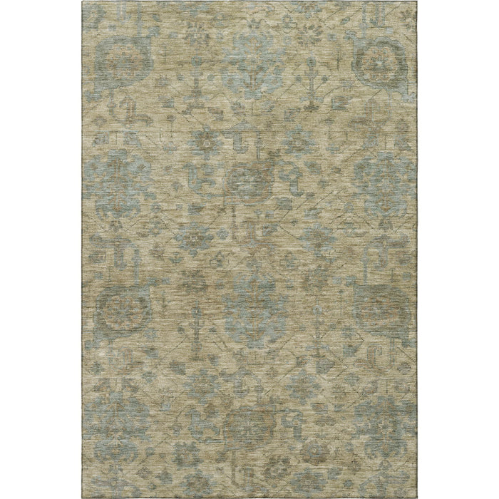 10' X 14' Damask Washable Area Rug With UV Protection (684394) - Beige / Gray