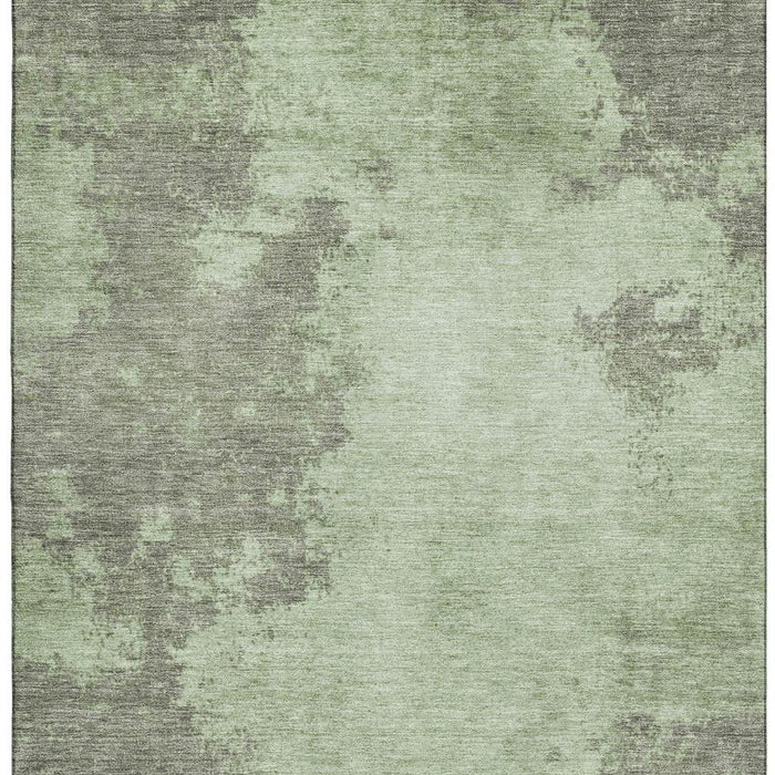 10' X 14' Abstract Washable Area Rug With UV Protection (707875) - Artichoke Green / Gray