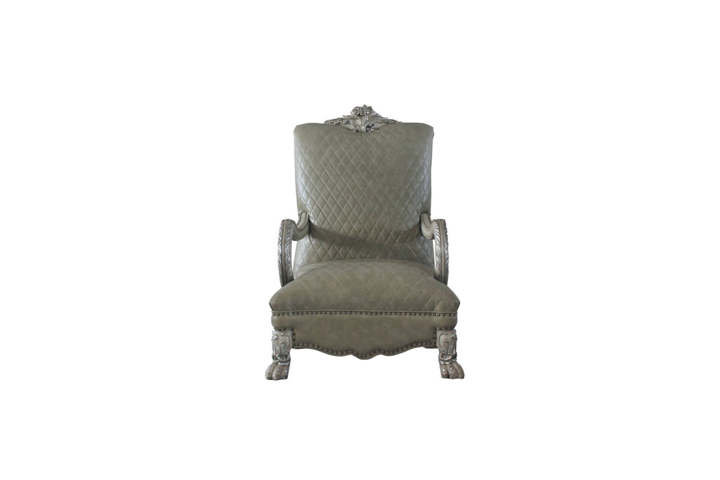 Faux Leather Arm Chair - Bone