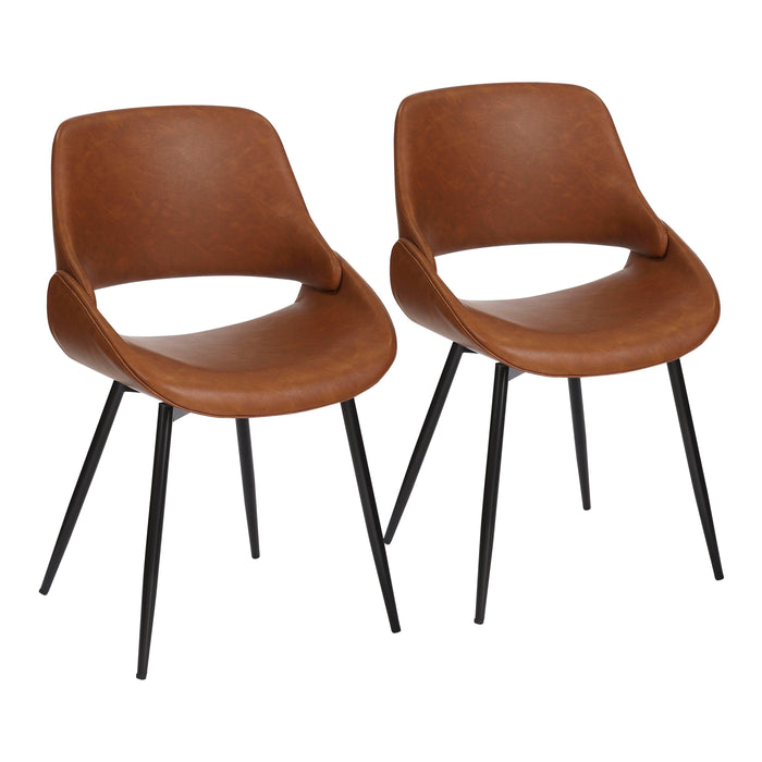 Fabrico - Faux Leather Chair (Set of 2) - Dark Brown