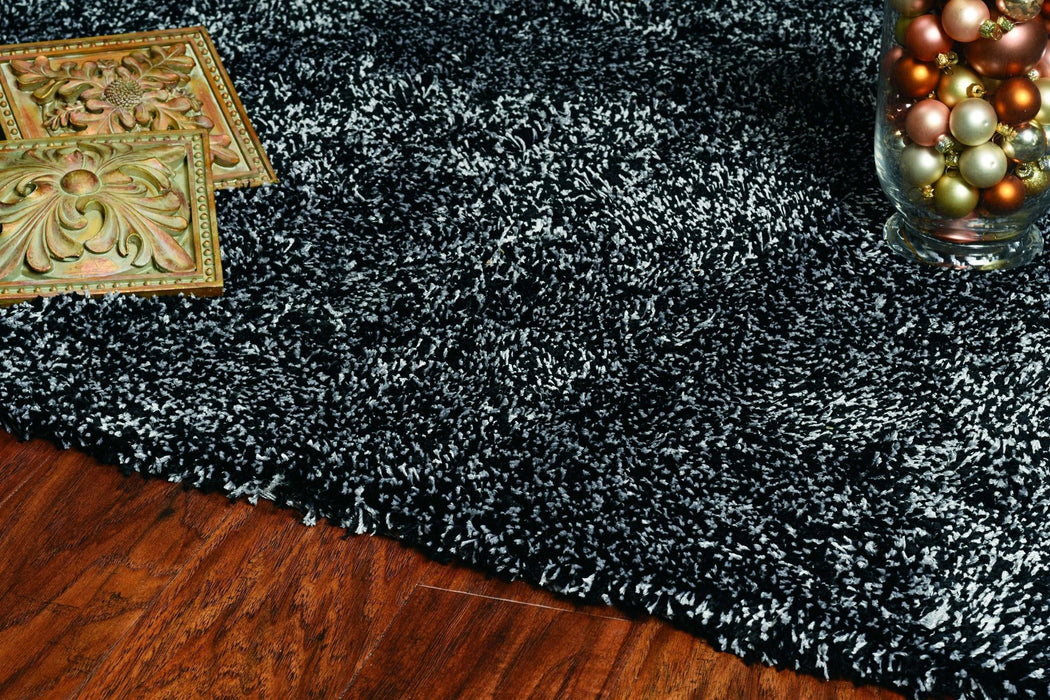 8' x 10' Polyester Heather Area Rug - Black