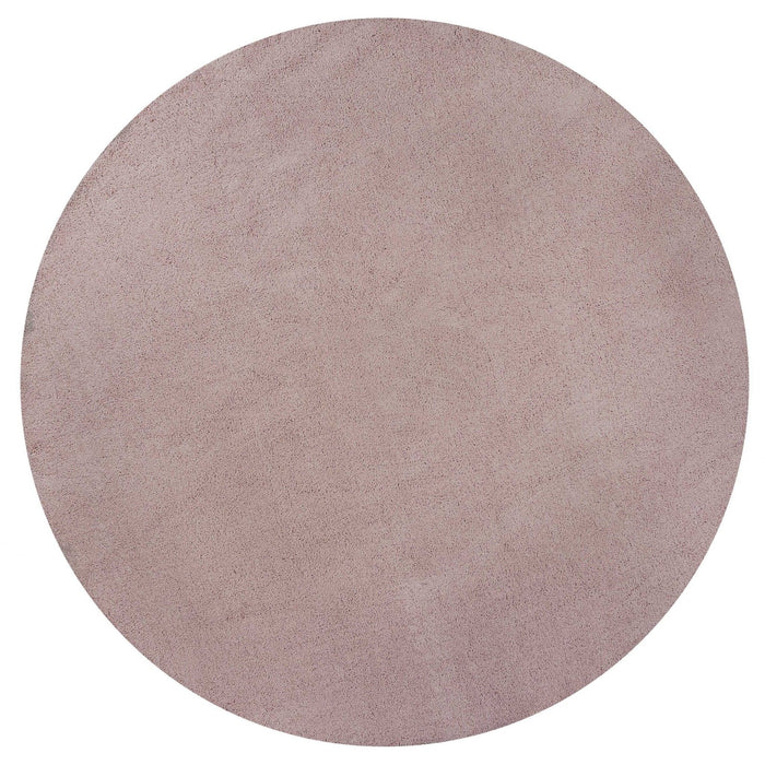 8' Round Polyester Area Rug - Rose Pink