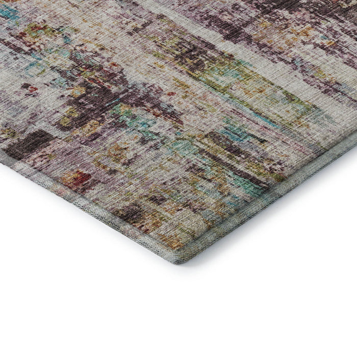 10' X 14' Abstract Washable Area Rug With UV Protection (688285) - Lavender / Green / Teal