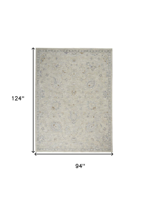 8' X 10' Floral Medallion Area Rug - Beige And Gray