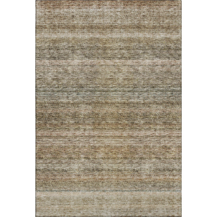 10' X 14' Striped Washable Area Rug With UV Protection (688051) - Copper / Gray / Beige