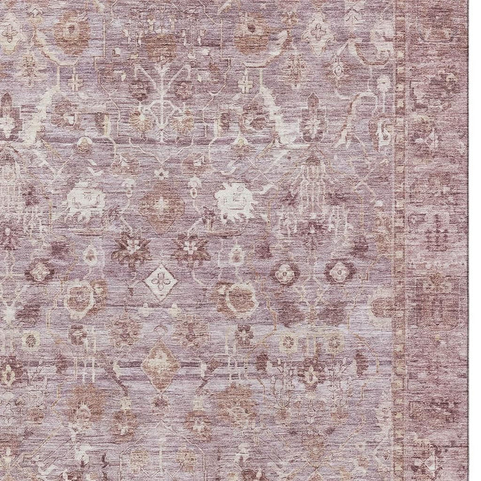 10' X 14' Oriental Washable Area Rug With UV Protection (700889) - Blush / Ivory