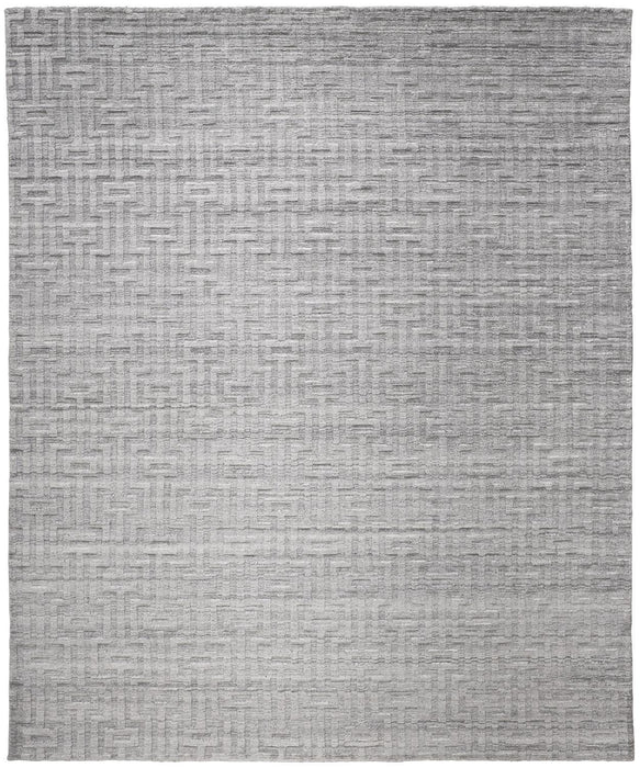 9' X 12' Geometric Hand Woven Area Rug (744370) - Silver / Gray