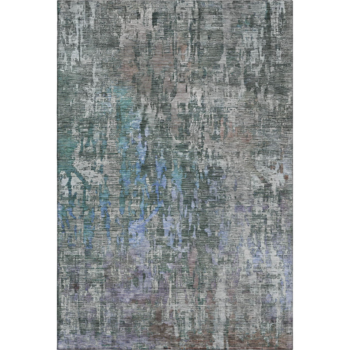 10' X 14' Abstract Washable Area Rug With UV Protection (692262) - Fern Green / Blue / Beige