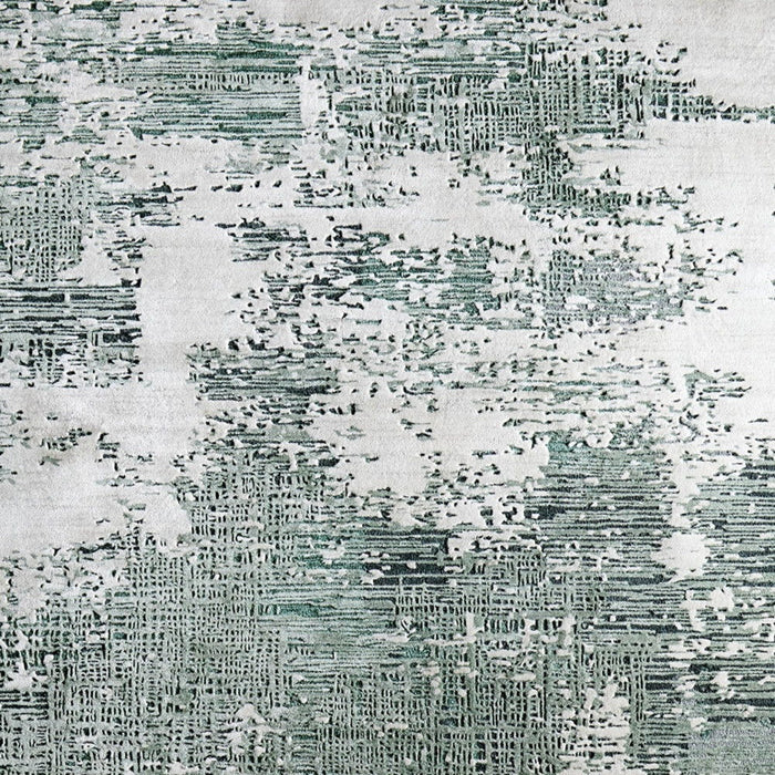 10' X 14' Abstract Hand Tufted Area Rug - Green And White