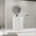 Giga contemporary freestanding bathroom vanity with resin sink and soft-close cabinet doors, modern style and ample storage space.