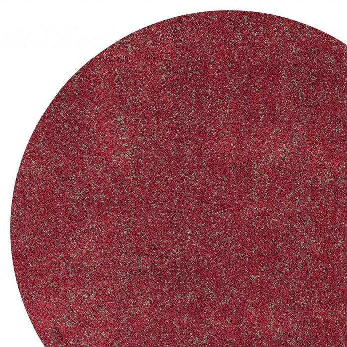 8' Round Polyester Heather Area Rug - Red