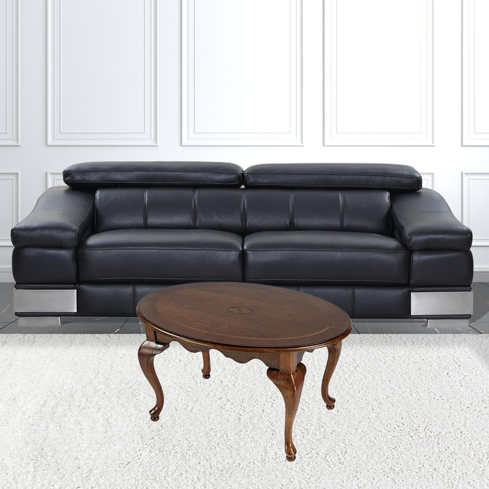 Oval Distressed Coffee Table - Olive Ash