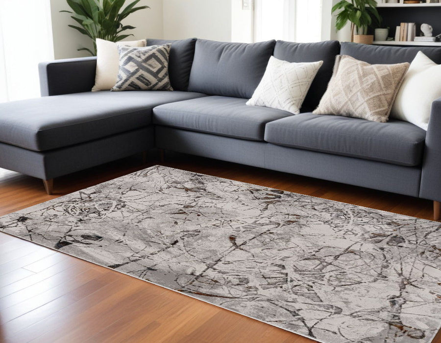 10' x 13' Area Rug - Gray And Ivory