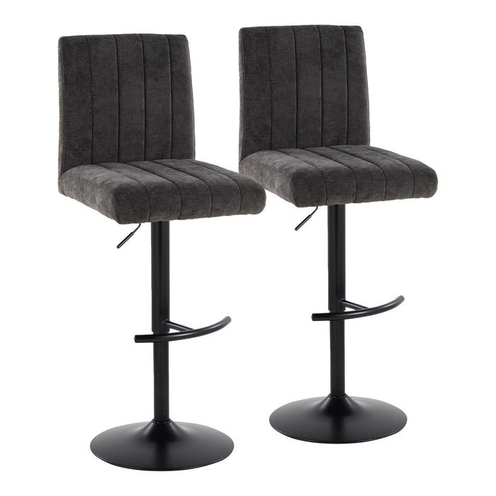 Hannah - Adjustable Barstool With Rounded T Footrest (Set of 2) - Black Metal