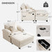 Giga fabric sofa bed stationary chair with built-in cupholders and USB charging ports, perfect for living room comfort and convenience.