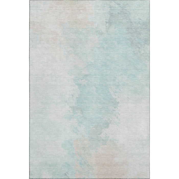 10' X 14' Abstract Washable Area Rug With UV Protection (696788) - Pale Aqua / Gray / Ivory