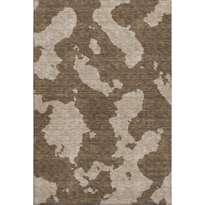 10' X 14' Abstract Washable Area Rug With UV Protection (677010) - Brown / Beige